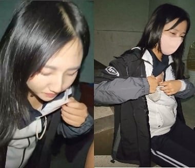 Nữ sinh bị bắt bóp hàng ở cầu thang